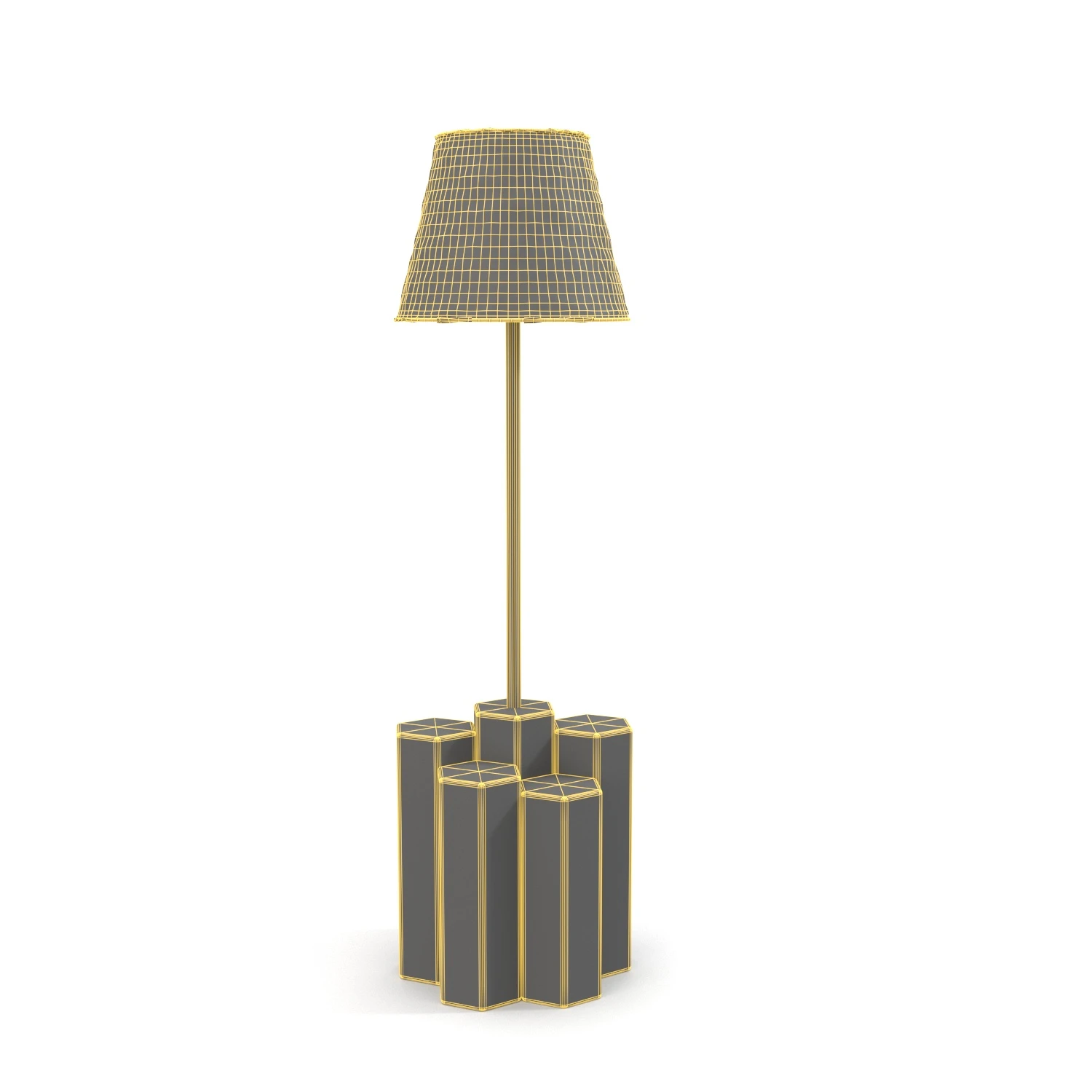 Metal Buffet Rattan Shade Lamp 3D Model_07